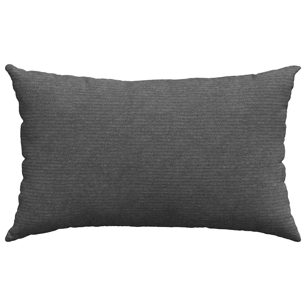 Sofa Pillows 2 pcs Dark Grey 50 x 30 cm Corduroy Fabric